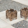 Gardenised Set of 2 Outdoor Living Butterfly Square Plant Stand, Flower Planting Pot, Antique Bronze - image 4 of 4