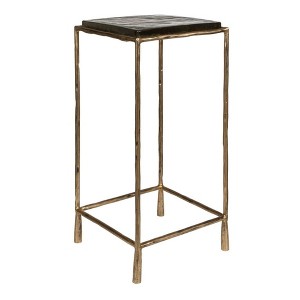 Uttermost Ovard Accent Table Minimalist Design with Hammered Iron-Rich Antiqued Gold Finish - 1 of 4