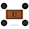 Evergreen Monogram Indoor Outdoor 100% Natural Coir Doormat 28" x 16" |  Letter  "U" - 2 of 4