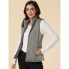 Allegra K Women's Stand Collar Lightweight Gilet Quilted Zip Vest - 2 of 4