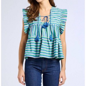 Women's Chelsea Blouse Printemps Stripe - MILLE - 1 of 4