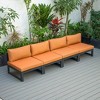 LeisureMod Chelsea 4-Piece Outdoor Patio Sectional Set – Black Powder-Coated Aluminum, Cushions, Weather-Resistant - 2 of 4