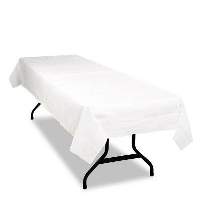 Tablemate Table Set Poly Tissue Table Cover 54 x 108 White 6/Pack PT549WH