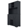 Dexmalle Kitchen Storage Cabinet with Wine Cabinet,Dark Blue - 2 of 4