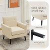 Mid Century Modern Fabric Accent Chair, Modern Wingback Living Room Chair, Comfy Armchair Single Sofa Chair with Wood Legs for Office,Bedroom - 3 of 4