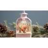 Christmas Tabletop Snow Globe Lantern – 10.5H Plastic – 6-Hour Timer – By Melrose - 3 of 3