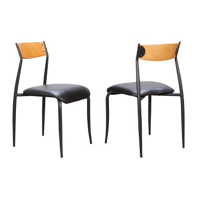 Set of 2 Kyler Metal Side Chairs Black - Linon