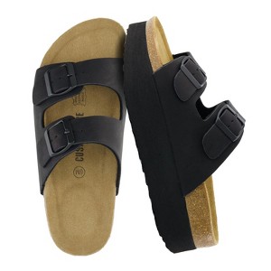 CUSHIONAIRE Women's Plane Platform Footbed Sandal With +Comfort, Wide Widths Available - 1 of 4