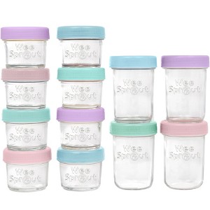 WeeSprout Glass Baby Food Storage Jars with Lids, Reusable Small Containers -  4/8 oz, 8/12 Pack - 1 of 4