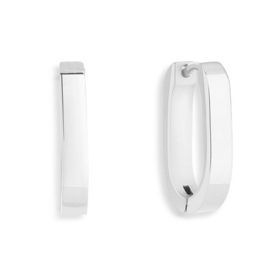 EVRY JEWELS WATERPROOF Gold or Silver Plated Stainless Steel Slim Block Hoops