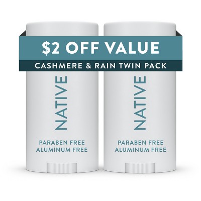 Native Twin Pack Deodorant - Cashmere & Rain - 4.6oz/2ct