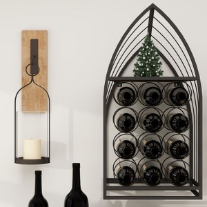 Vynxaria Sailboat Shaped Wine Cabinet Rack, 2 Piece Display Rack, Freestanding Wine Cabinet with Bottle Storage - 1 of 4