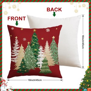 Set of 4 Christmas Throw Pillow Covers 18x18 Inch, Merry Christmas Bright Xmas Tree Ball Winter-Red - 1 of 2