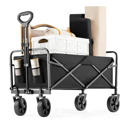 Foldable Handcart, Large Capacity Beach Trolley, Sturdy Folding Handcart, Portable Folding Cart for Sports, Shopping, Camping