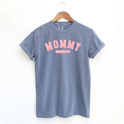 Simply Sage Market Women's Varsity Mommy University Short Sleeve Garment Dyed Tee