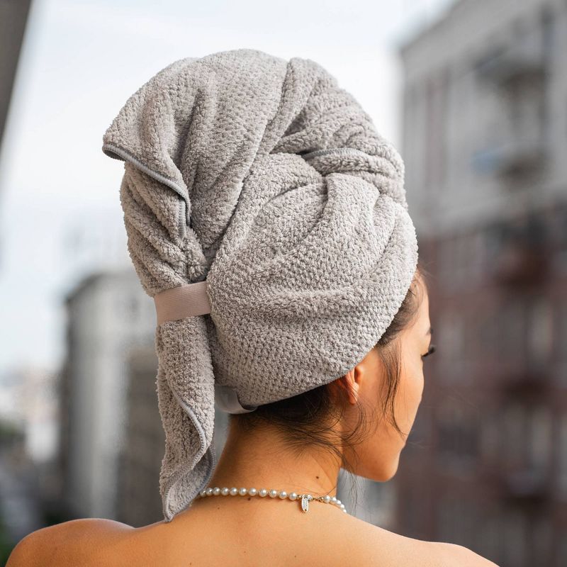 VOLO Beauty Core Collection Hair Towel, Scrunchie and Headband - Luna Gray, 6 of 12