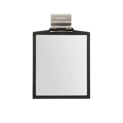 Black Double-Sided Fogless Magnifying Shower Mirror