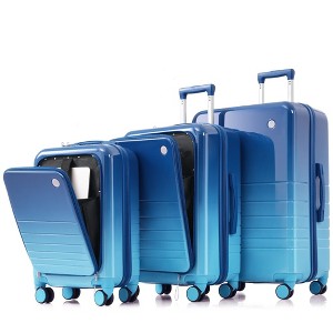 YONWAY  3 Piece Luggage Set, with Cup Holder, ABS+PC Hardside Luggage Sets , with TSA Lock & Spinner Wheels - 1 of 4