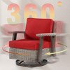 COWLOWN Red Patio Wicker Swivel Rocker Chair, Outdoor 360 Degree Lounge Chair with Durable Cushions & Ergonomic Support for Garden and Deck Seating - 4 of 4