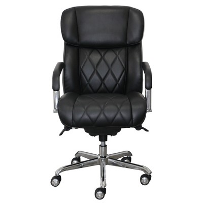Sutherland Quilted Leather Office Chair With Padded Arms Lazboy