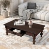 47" Walnut Vintage Rectangular Coffee Table with Drawer Storage and Non-Slip Feet for Living Room-3irtyhousy - 2 of 4
