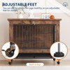 Wooden dog crate furniture, simple dog box with 2 doors,with wheels, UNH extendable tray, easy to clean, bite-proof indoor dog crate for dogs - 2 of 4