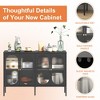 Okak Buffet Cabinet with Storage, Tall Sideboard with Glass Doors & Adjustable Shelves, Pantry Cabinet Cupboard for Kitchen Dining Room - 4 of 4