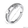 Women's Silver - Toned Copper Stackable Ring with Heart & Crystal Accents - 4 of 4