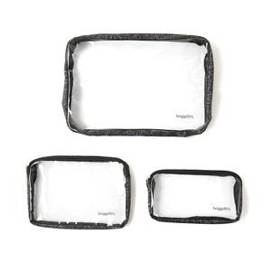 baggallini Clear Travel Pouches 3 Piece Set Cosmetic Toiletry Bags - 1 of 3