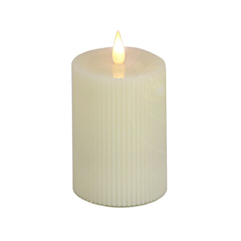 7" HGTV LED Real Motion Flameless Ivory Candle Warm White Lights - National Tree Company, 1 of 5