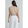 Womens V Neck Sweater Vest Trendy Cap Sleeve Sweater Winter Pullover Sweater Vest Sleeveless Knit Tops - 2 of 4