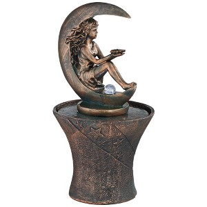 John Timberland Crescent Moon Modern Bubbler Outdoor Floor Water Fountain with LED Light 34" for Yard Garden Patio Home Deck Porch Exterior Balcony - 1 of 4