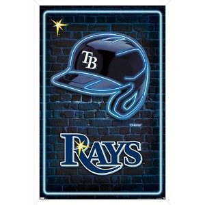 Trends International MLB Tampa Bay Rays - Neon Helmet 23 Framed Wall Poster Prints - 1 of 4