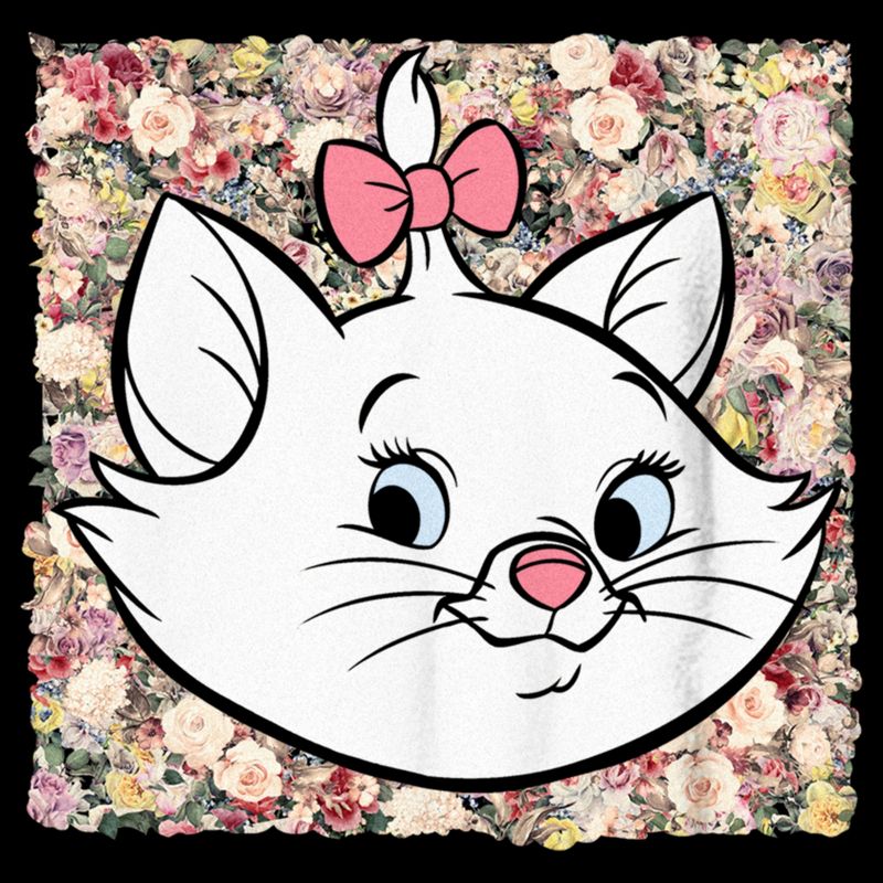 Boy's Aristocats Marie In A Bed Of Flowers Cuteness Stare T-Shirt, 2 of 6