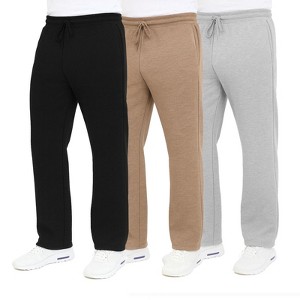 Blue Ice Men's Classic Heavyweight Fleece Sweatpants with Open Bottom - 3 Pack - 1 of 4