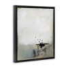 Stupell Industries Neutral Beige Abstract Painting Black Ink Splatter Floating Frame Canvas Art - 2 of 4