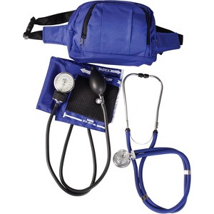 MABIS MatchMates Aneroid Sphygmomanometer Manual Blood Pressure Monitor Fanny Pack Kit with Calibrated Adult Nylon Arm Cuff and Sprague Rappaport - 1 of 4