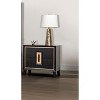 Vynxaria Modern Espresso Nightstand with Gold Accent Trim ¨C Stylish Bedroom Furniture with Felt-lined Drawer and Contemporary Design - 4 of 4