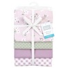 Hudson Baby Infant Girl Cotton Rich Flannel Receiving Blankets, Purple Dainty Floral, One Size - 2 of 4