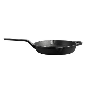 Amber Sports Cast Iron Handle Tawa with Long Handle, Shallow Frying Pan for Roti, Dosa, Pancakes, Induction & Outdoor Cooking – 10 Inch - 1 of 4