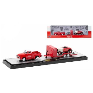 M2 Machines Auto Haulers 1956 Ford F100 Truck & '32 Ford Roadster Coca-Cola - 1 of 3