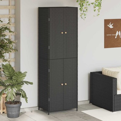 Garden Storage Cabinet Black  vidaXL