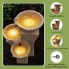 Nature Spring Outdoor 3-Tier Water Fountain with LED Lights and Cascading Bowls - 2 of 4