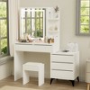 Makeup Vanity Desk with Mirror and Light, 45.3" Large Dressing Table with Cushioned Stool, Adjustable Brightness Vanity Set with Cabinet for Bedroom - 2 of 4