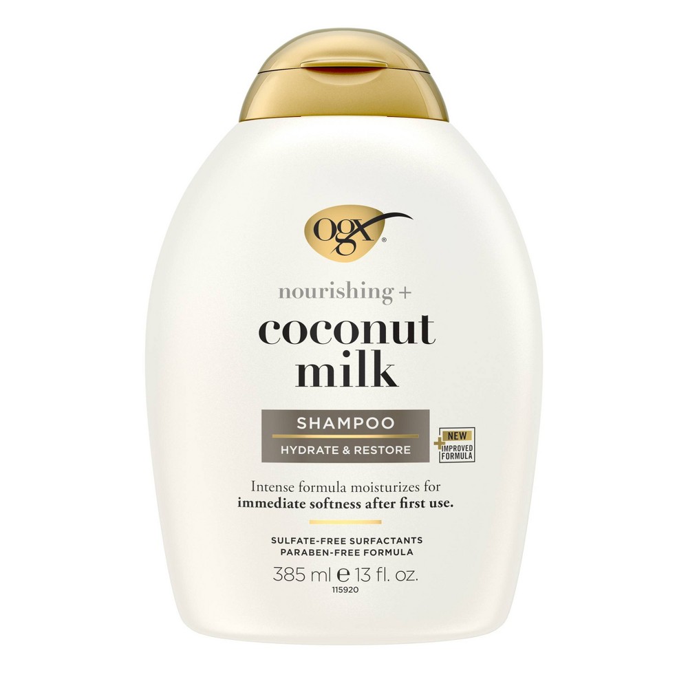 Photos - Hair Product OGX Nourishing + Coconut Milk Shampoo for Strong & Healthy Hair - 13 fl oz 