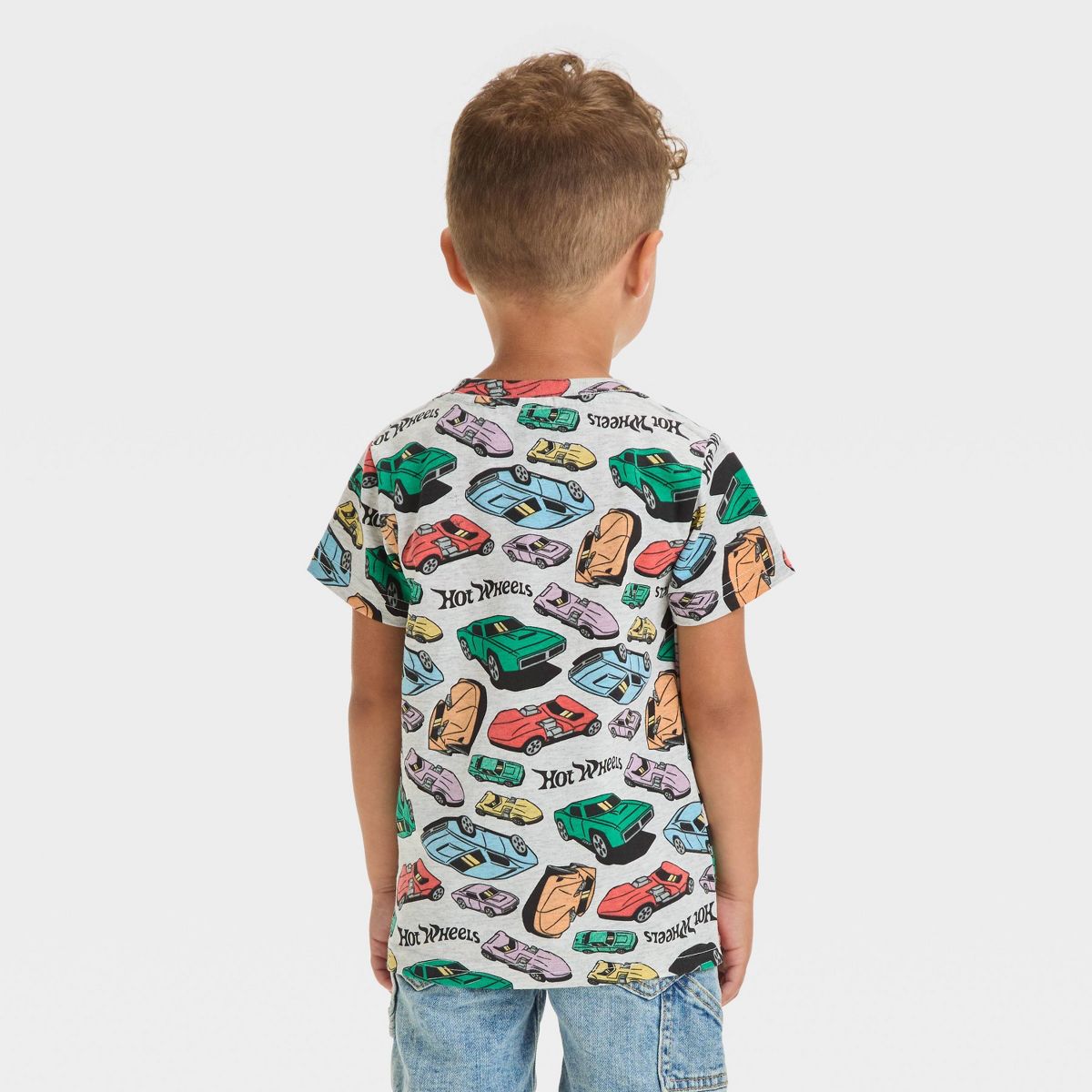 Toddler Boys' Hot Wheels Short Sleeve T-Shirt - Oatmeal - thumbnail 2