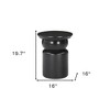 HomeRoots 20" Black Solid Wood Round Drum End Table - 3 of 4