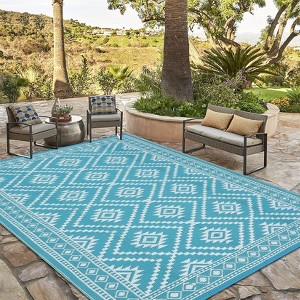 Outdoor Plastic Straw Rug Outdoor Carpet Patio Rug Mat Reversible RV Camping Rug Plastic Straw Outside Rug for Balcony Deck Picnic Beach Outdoor Rug - 1 of 4