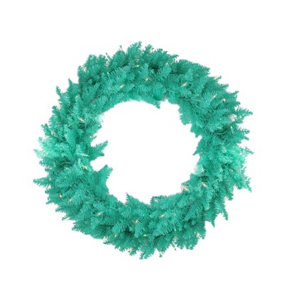 Vickerman 36" Prelit Seafoam Ashley Spruce Christmas Wreath - Clear/Green Lights