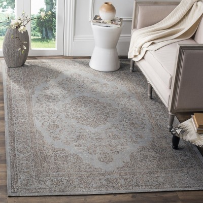 Gray Flat Woven Wool and Cotton Rectangular Area Rug